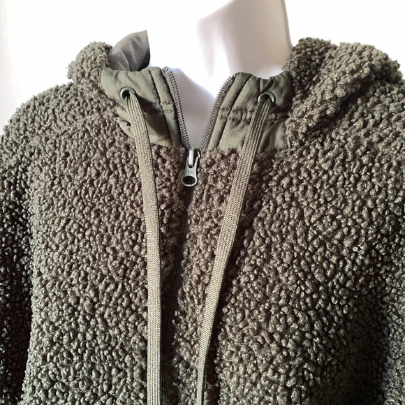 Adidas Brilliant Basics Sherpa Full-Zip Hoodie in Legend Earth - Picture 3 of 7